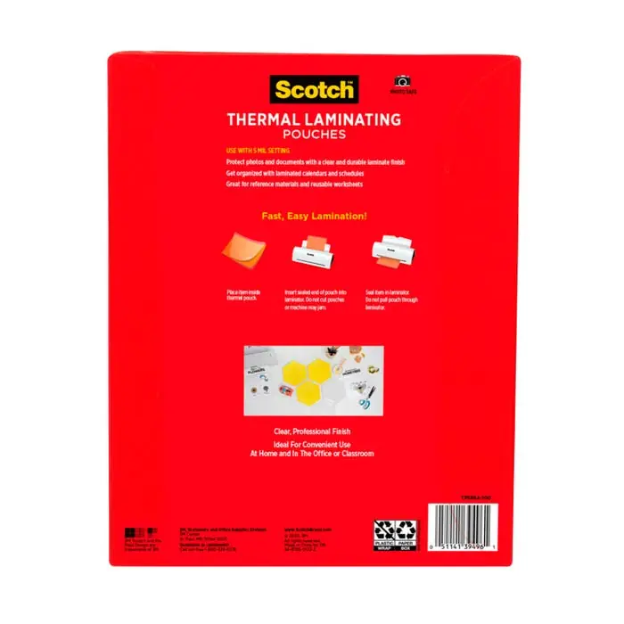 Editor’s Pick Scotch Thermal Laminating Pouch, 9 x 11-1/2 Inches, 5 mil Thick, Pack of 100